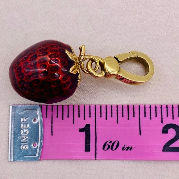 EUC Rare Retired Juicy Couture Red Glazed Strawberry Charm - Picture 15 of 16